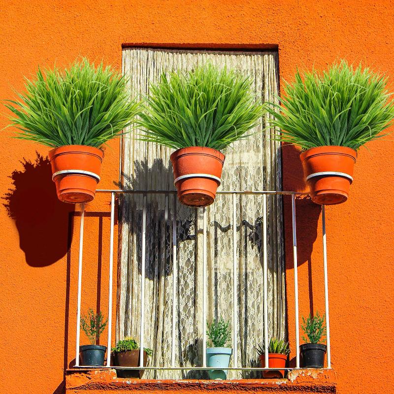 5DB/10DB/20DB Műanyag Mű 7 ágú Fű Növény Zöld Fű Imitáció Hamis Növény Lakásdekoráció Kertészkedés Fű Kültéri