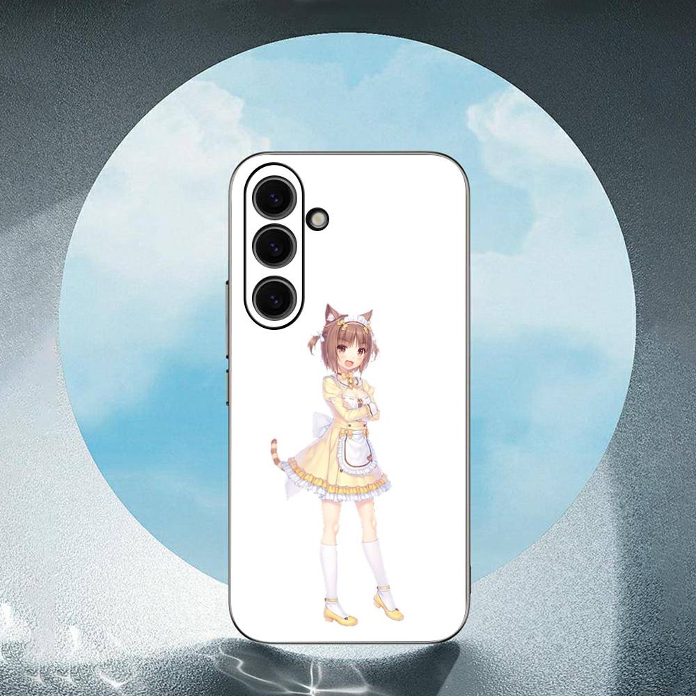 Nekopara-A For Samsung Galaxy S23 S24 S25 Ultra S22 Plus S21 Black Soft Case Waterproof Soft Case