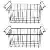 2 Pcs   Wire Storage Basket PE Coated Hanging Rack   Bin Black for Refrigerator Shelves