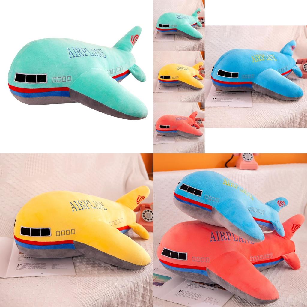 Plush Airplane Toy Soft Crystal Fabric Stuffed Toy Cartoon Airplane Pillow