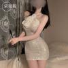 Domila Elegant Lace Sequins Strap Dress Dress 6507 Sex Underwear Uniform Qixi Festival Sexy Pajamas F600