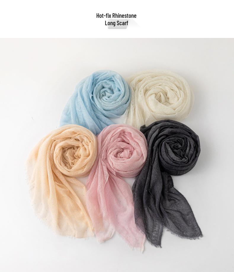 100% Cashmere Gradient Square Scarf - Elegant & Lightweight for Spring & Autumn
