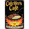 1PC"Calcifers Cafe May All Your Bacon Be Crispy"Metal Wall Sculpture|Retro Tin,Halloween&Christmas Gift,Home/Bathroom Decor