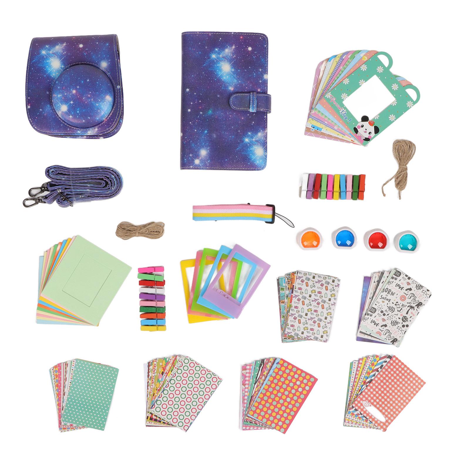 

Набор аксессуаров для Fujifilm Mini 11 включает чехол для камеры, альбом, цветной фильтр, ремешок для камеры