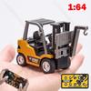 RC Forklift Truck Toys 1/64 Alloy Engineering Construction Vehicles Model Sound Light Collection Forklift Decoration Toy for Kid