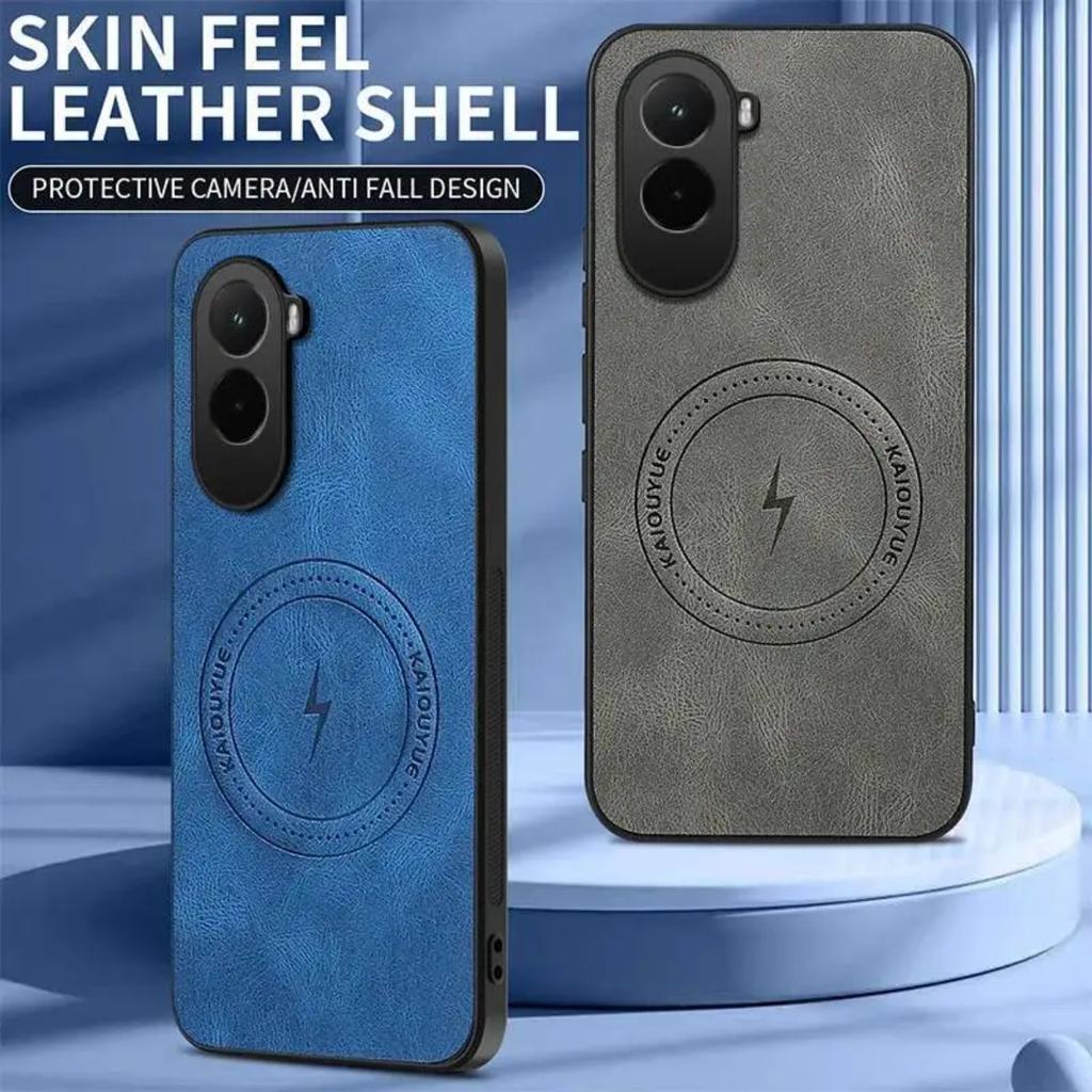 Sheep Skin Matte Magnetic Case For Xiaomi Poco M7 4G Wireless Charging Hard Cover For Mi Poco M7