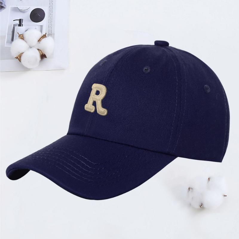 New R letter color baseball cap women's summer soft top sunshade cap student couple sun hat