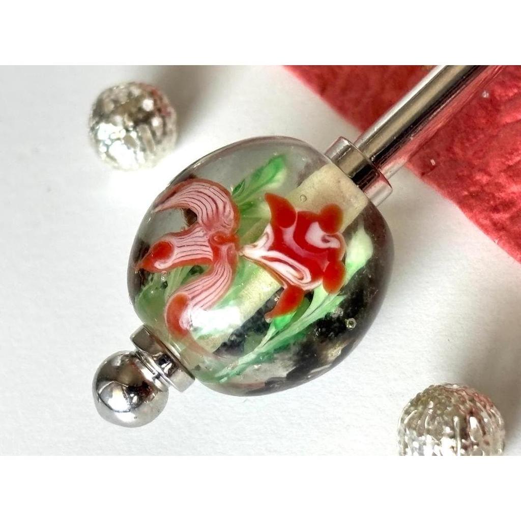 Used Hairpin, black goldfish and red goldfish, single hairpin, dragonfly ball, dragonfly ball, dragonfly ball
