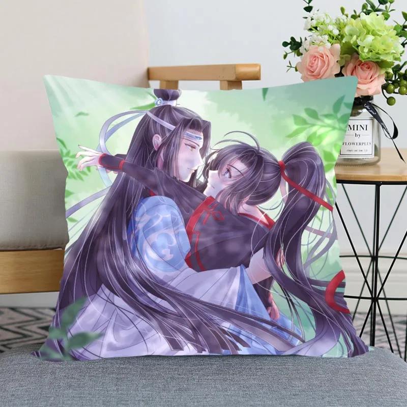 New Arrival Mo Dao Zu Shi Pillow Cover Bedroom Home Office Decorative Pillowcase Square Zipper Pillow Cases Satin Soft No Fade