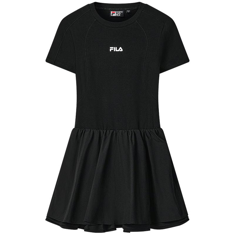 FILA Women s Slim-Fit Short Sleeve Dress L чёрный
