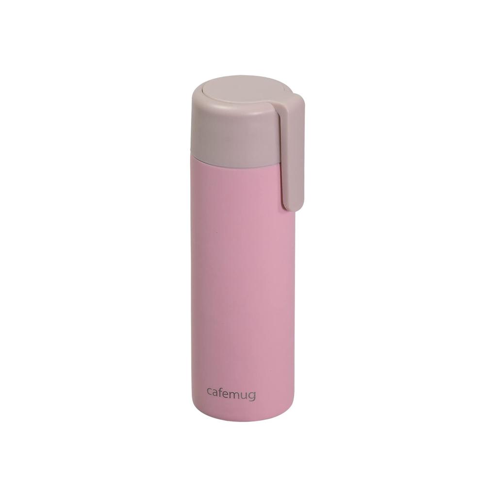 Pearl Metal Water Bottle Bottle Mug Bottle 130ml Slim with Clip Stainless Steel Pink Cafe Mug Thermal/Cold HB-6259