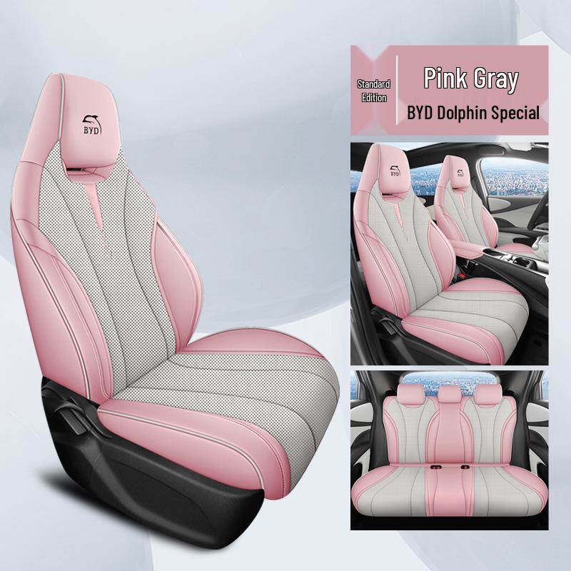 BYD Dolphin Perforated Leather Car Seat Cushion - All-Season Full Surround for Electric Cars
