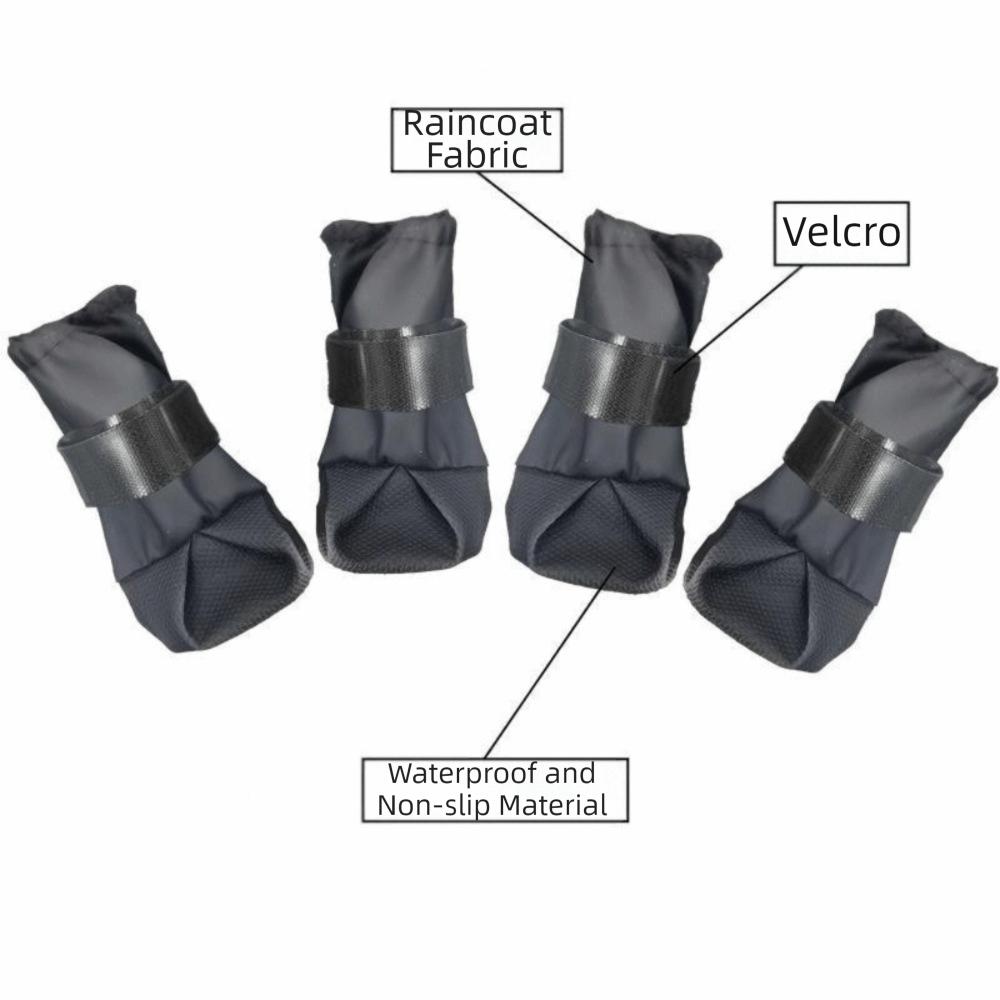4PCS/SET Adjustable Anti-Slip Dog Shoes Wear-Resistant Pet Rain Boots  Sports Training