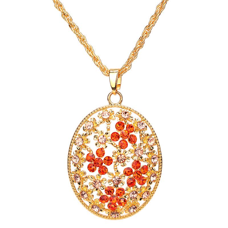 2021 French Versatile Sweater Chain Necklace Autumn And Winter Long Women'S Fashion Crystal Personality Temperament Pendant Jewelry