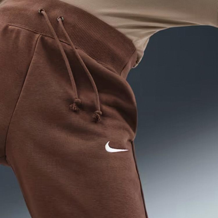 Nike Solid Color High Waist Wide Leg Casual Pants Women Bottoms FZ7208-265