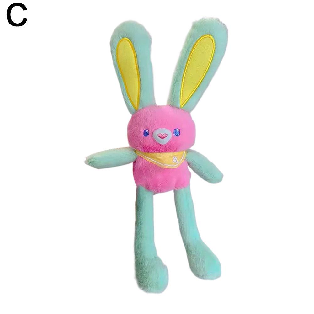 Pull Up Rabbit Plush Toy Soft Stuffed Bunny Keychain Cute Hanging Decor Stress Relief Schoolbag Pendant Gift For Kids 30Cm