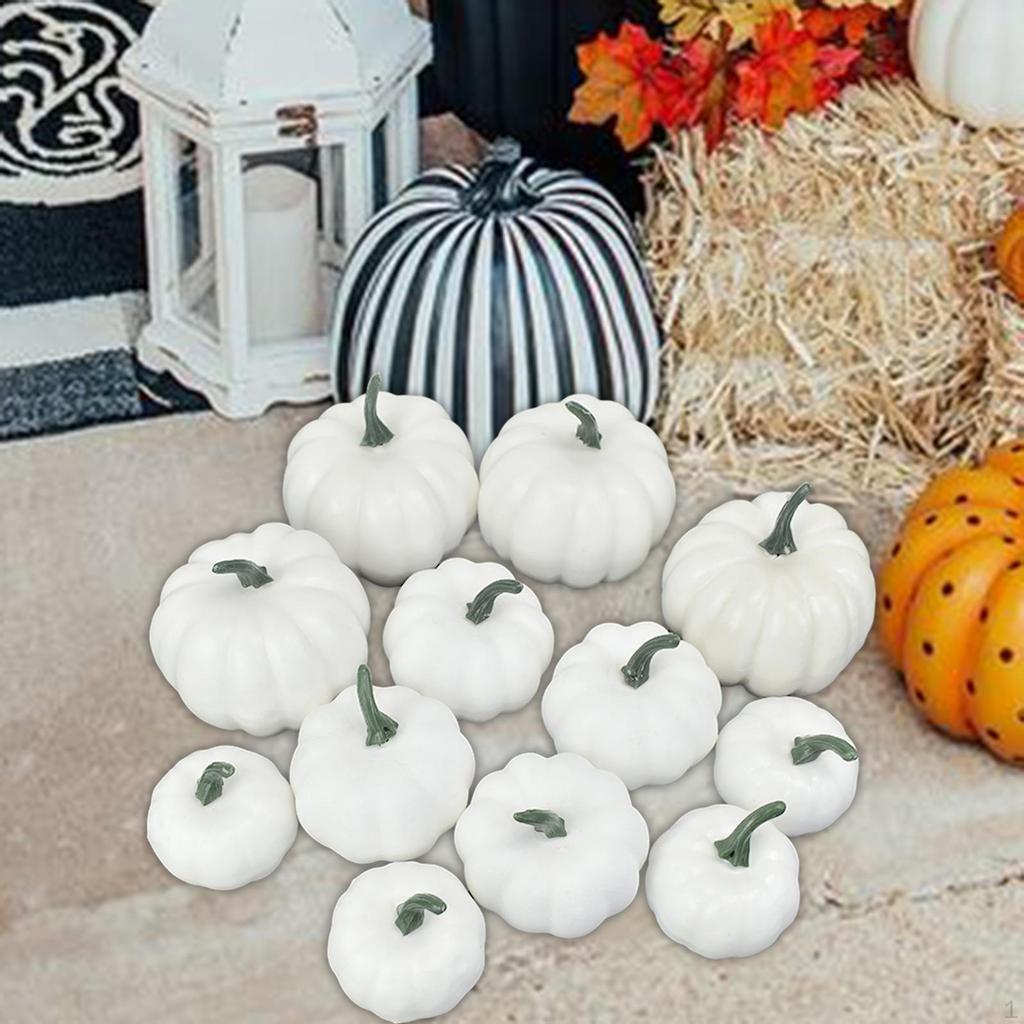 12 Pieces Fake Pumpkins Model Artificial Foam Small for Halloween