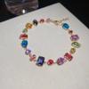 Bracciale Geometrico in Zirconi di Lusso Raffinato: Design Colorato e Versatile