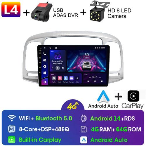 8G 128G Car Radio Android Auto Carplay For Hyundai Accent 2008 -2011Multimedia Qled Screen Stereo Autoradio GPS Navigation Wifi