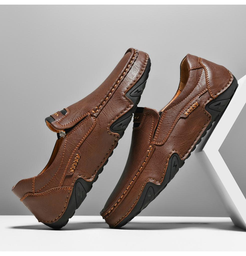 Fashion Casual Leather Man Loafers Comfy Summer Slip on Footwear Breathable Men Leisure Walk Driving Shoes Moccasins Non-Slip Boat Flats