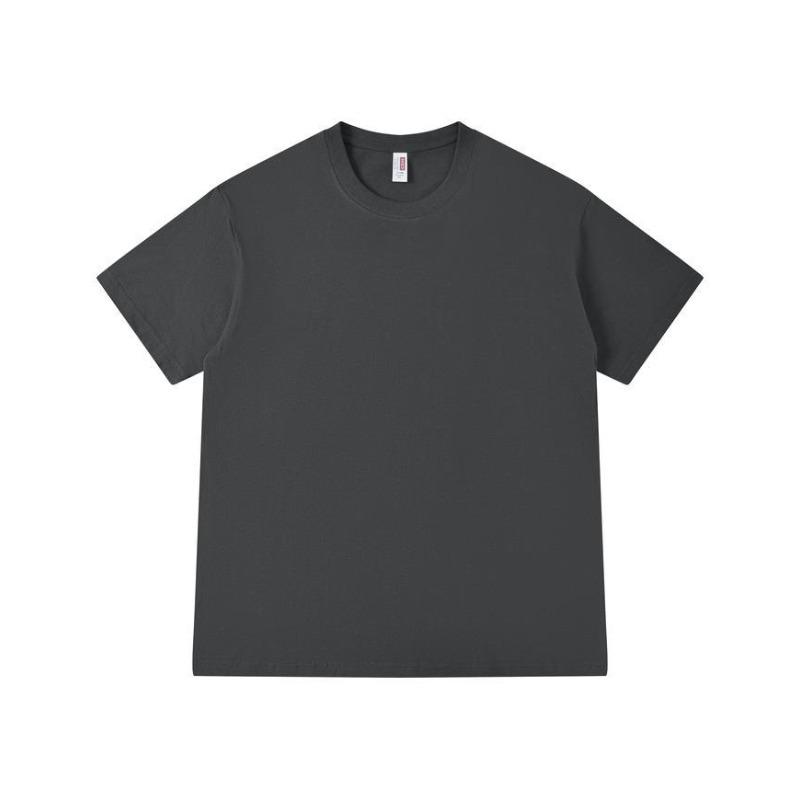 Gram heavy solid color crew neck T-shirt loose men's and women's same group clothes short-sleeved fashion versatile cultural shirt