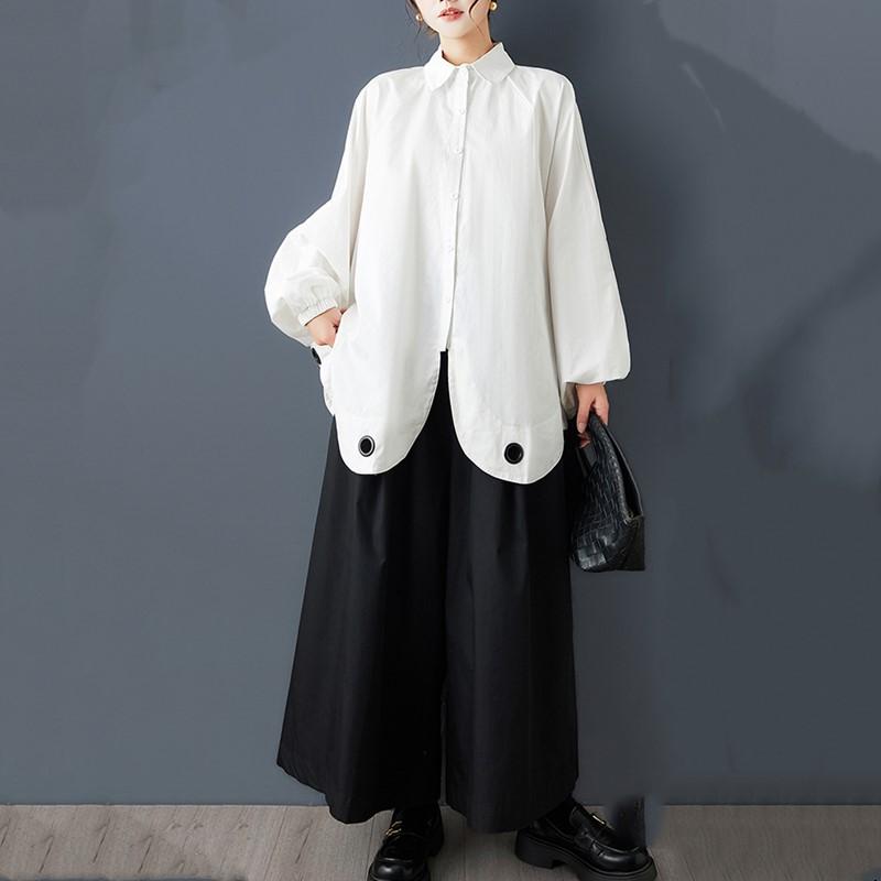 Long Sleeve Oversized Shirts & Blouses for Blouse Casual Loose Spring Autumn Tops Women Button Up Shirt
