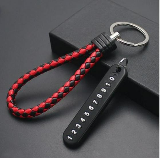 Handmade Braided Leather Car Keychain: PU Leather Pendant for Men & Women