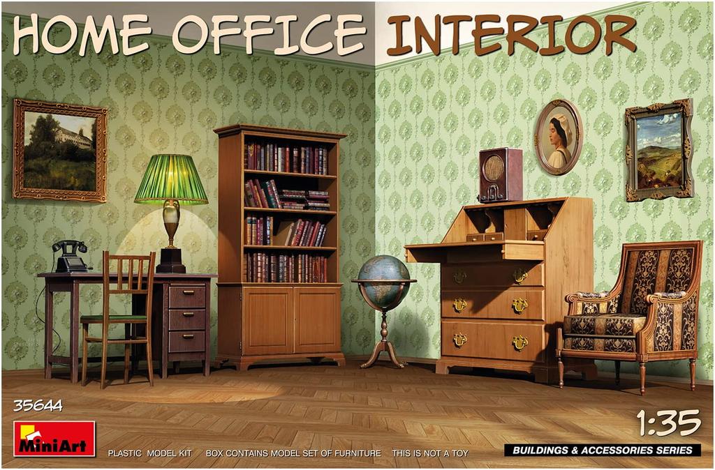 Miniart Home Office Interior Plastic Model MA35644 1/35