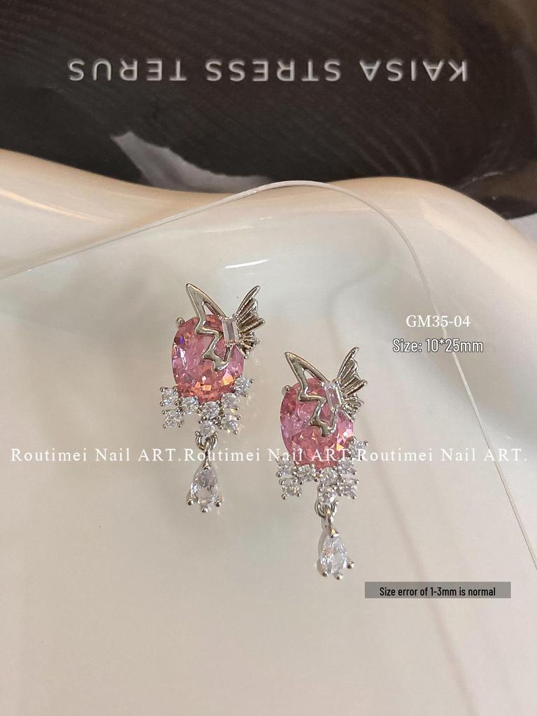 Luxury Zircon Bow Heart Pendant Nail Art Rhinestones – Exquisite, Shiny, and Elegant