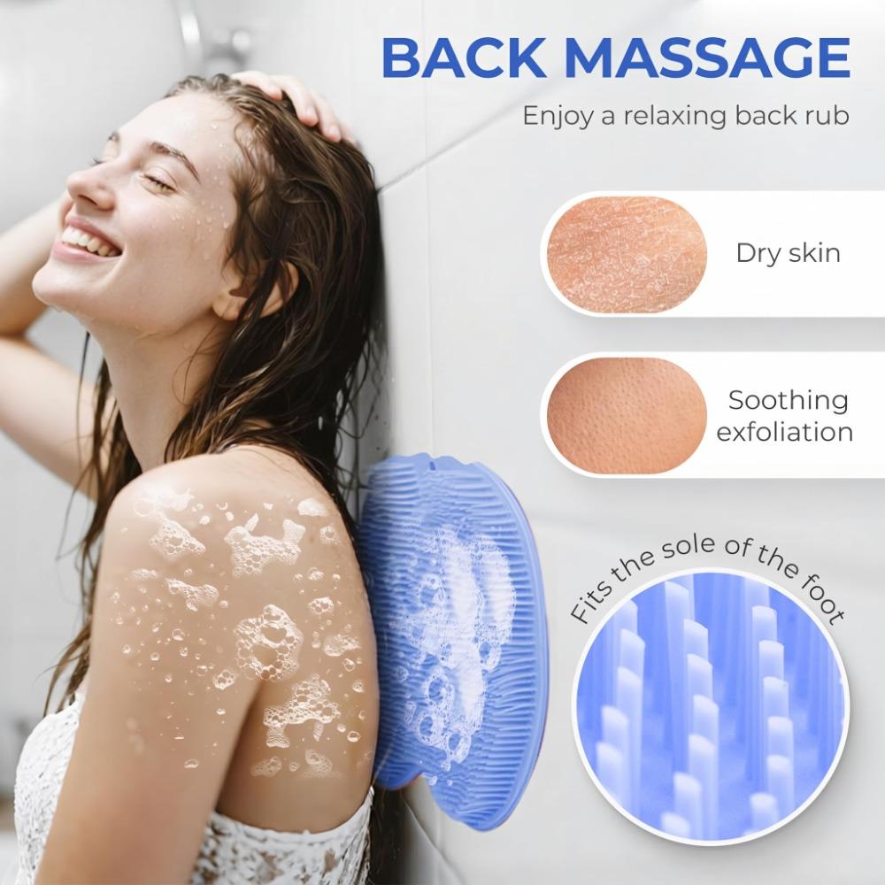 Exfoliation Silicone Foot Cleaning Massage Mat Non Slip Foot Scrubber Pad for Daily Bath Use
