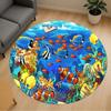 1pc Coral Reef Fish Round Chair Mat Area Rug - Non-Slip, Floor Mat for Office, Bedroom, and Indoor Decor C1125120