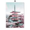 Mount Fuji Pink Sakura Japanese Landscape Wall Art Canvas Painting Nordic Posters And Prints Wall Pictures For Living Room Decor