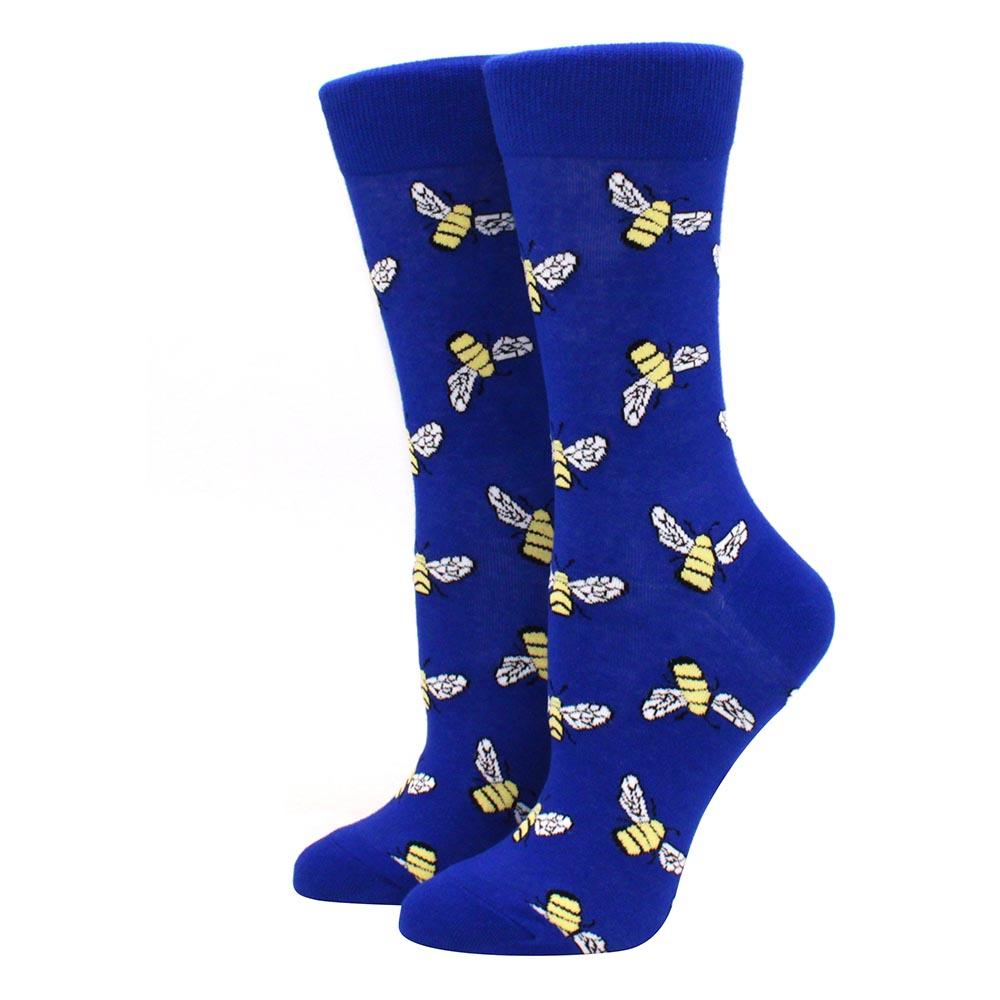 Cute Socks for Men and Women Print Art Painting Food Colorful Bee Skateboard Middle Tube Socks