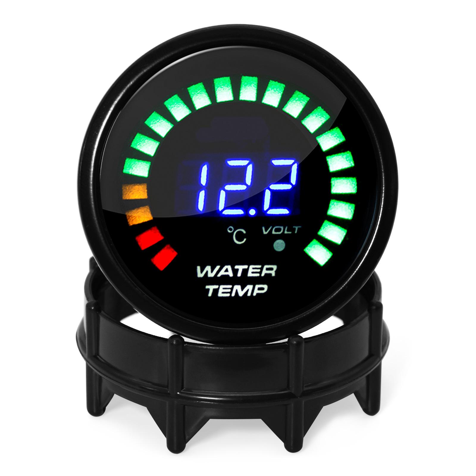 

52mm Smoke Face Car Racing Modification Digital Water Temperature Gauge Celsius Temp Meter With 1/8NPT Sensor Adapter Joint Pipe