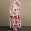 DIMANAF New 2026 Women Plus Size Spring Summer Beach Long Dress Elegant Lady Loose Oversize Maxi Floral Print