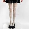 Hollow Lace Mesh Stockings with Bow Tie Pantyhose Lolita Retro Floral Vine White Black Purple Blue Grey Stockings for Women