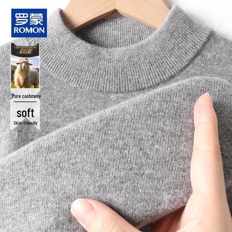 ROMON Men's Pure Cashmere Half-Turtleneck Sweater