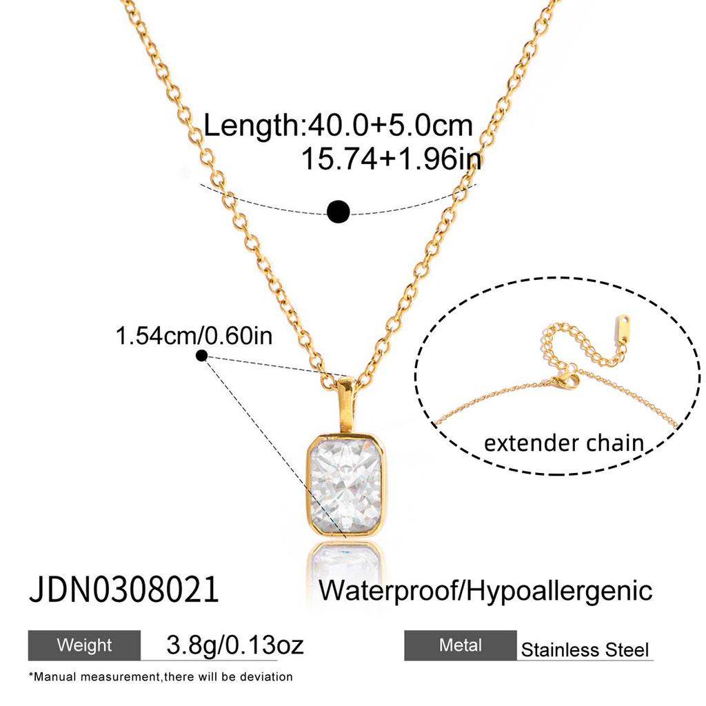 [Titanium Steel CZ Choker Necklace Light Luxury Elegant Fade Resistant Jewelry]