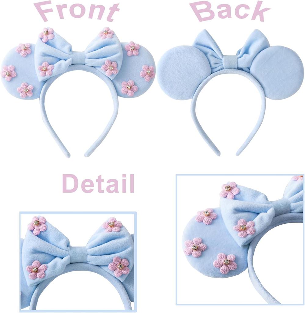 Cekinowa opaska z uszami myszki z brokatową kokardą Kostiumy cosplay Dekoracje na przyjęcie księżniczki dla dziewczynek kobiet