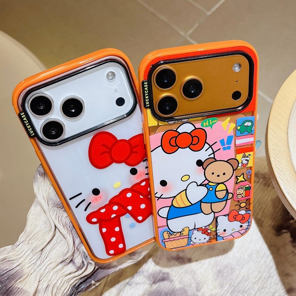 4 Types Of Autumn And Winter KT Cat Phone Cases Suitable For iPhone 17 16 15 14 Pro Max Case Cute Cartoon Shockproof Cover
