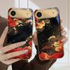 Red vortex pattern For iPhone 17 Air 16E 15 PRO 14 13 Plus 12 mini 11 17 Pro Max XR 16 17Pro Max 15Pro Golden glass phone case