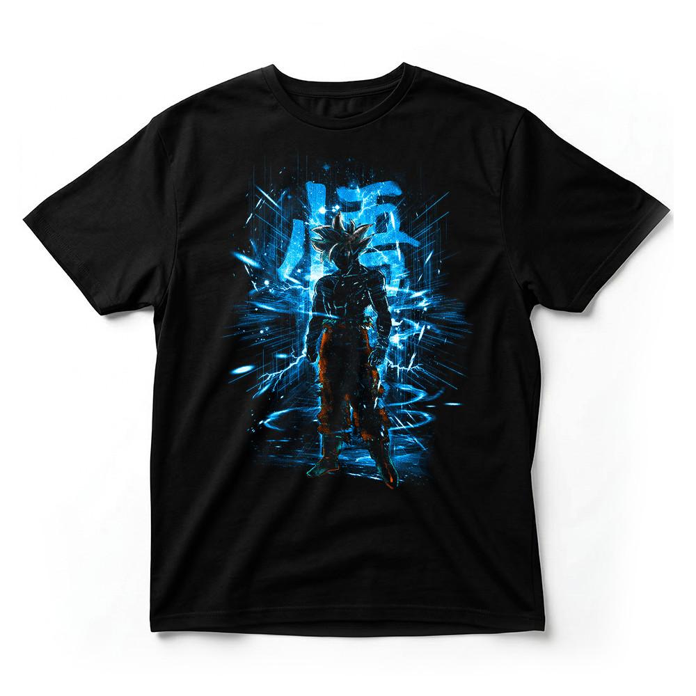 Dragon Ball Super Goku Ultra Instinct TShirt Blue Lightning Anime Graphic Tee B