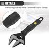 Motoforti Universal Adjustable Wrench, Wide Jaw Opening, Automotive Tool, Maximum Jaw Width, Steel, Black, 6