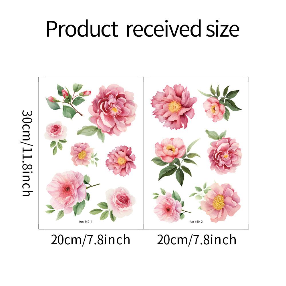 

Художественные розовые цветы DIY наклейки на зеркало, стекло, окно, украшение дома, настенные наклейки 20*30CM*2PCS/fun-f40