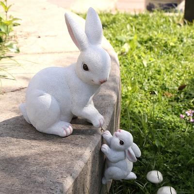 Skurrile Osterhasen-Familienstatue - Rustikale Harz-Garten- und Tischdekoration, Perfekt für die Frühlingsstimmung