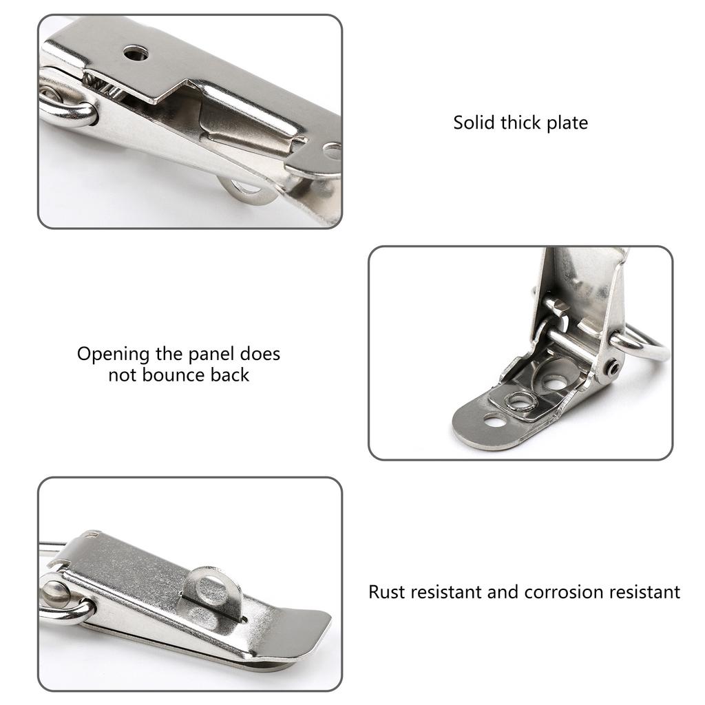 10Pcs Drawer Hasp Clasp Spring Loaded Clamp Clip Duckbill Tension Lock Hasp Heavy Duty Cabinet Handle Lock Enduring