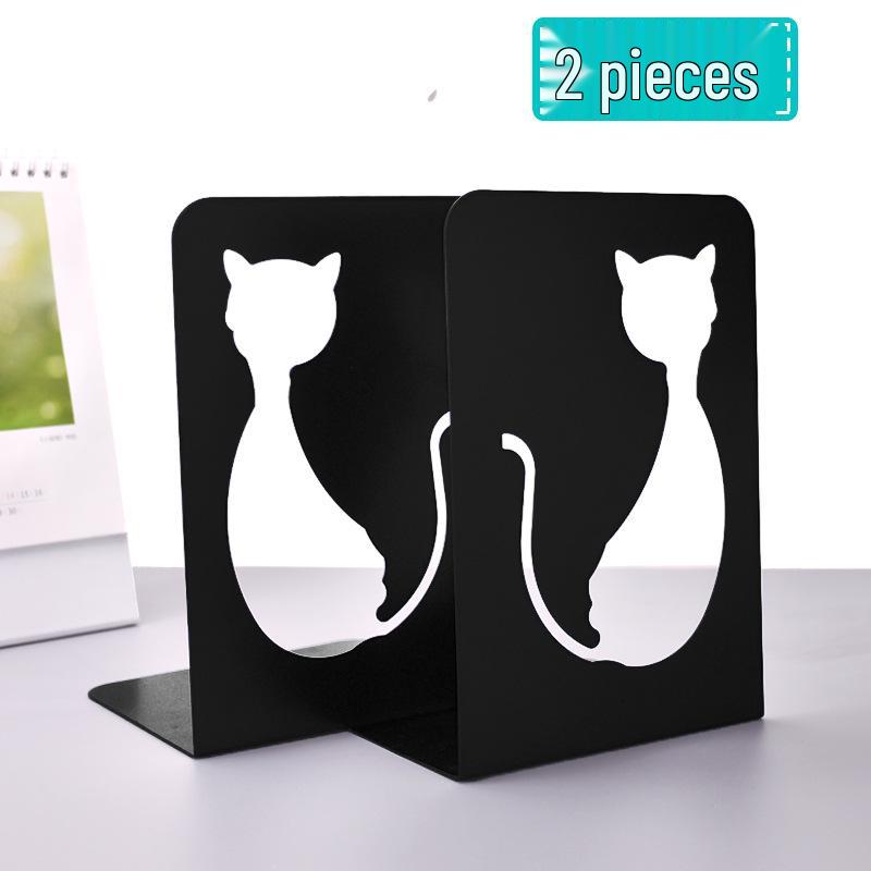 L-Shaped Metal Bookends for Students - Large Desktop Shelf Divider