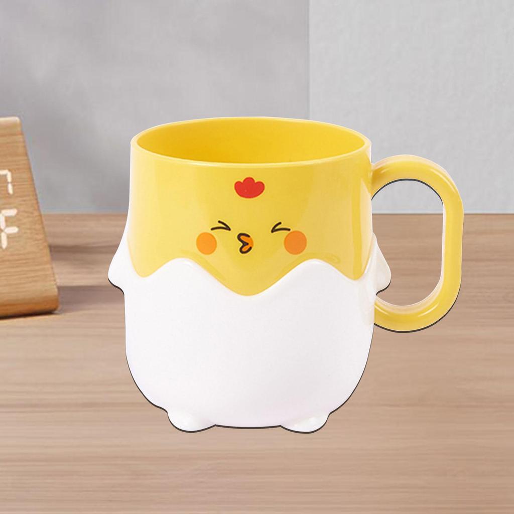 Cartoon Chicken Toothbrush Cup Creative Comfortable Handle Anti Drop Washing Cup for Child Boys Girls Kids Teens Traveling