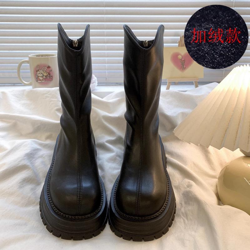 

массивные ботинки мартин на толстой подошве и толстом каблуке для женского осенне-зимнего сезона, новые универсальные короткие ботинки в стиле ретро, трендовые ботинки-локомотивы 40