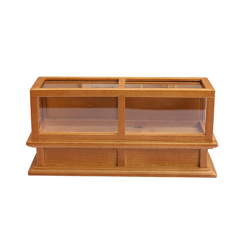 1:12 Dollhouse Miniature Wooden Display Cabinet Cake Candy Cabinet Storage Rack Organizer Display Shelf Stand Store Scene Model